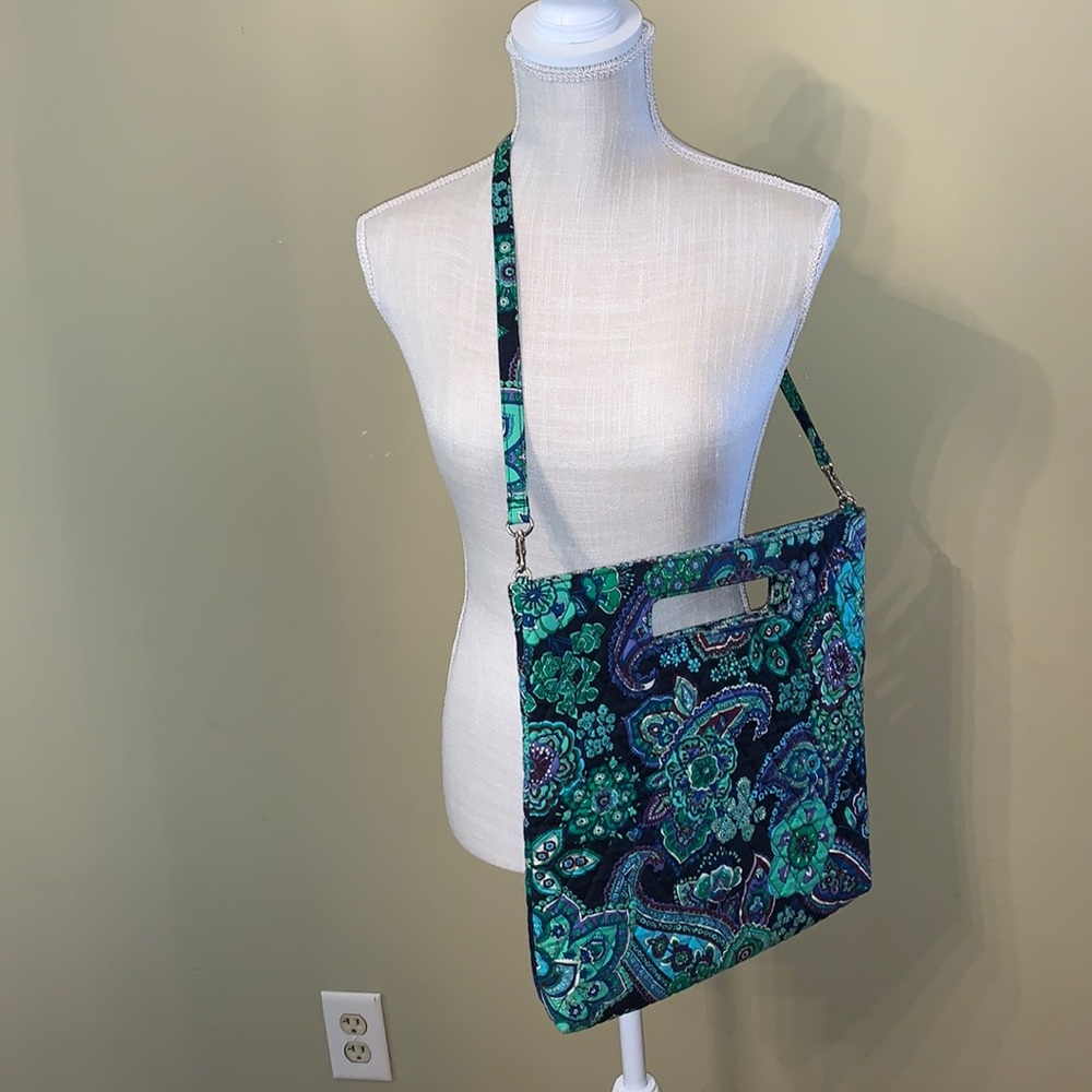 Vera Bradley Teal Navy Purple Paisley Crossbody Shoulder Bag